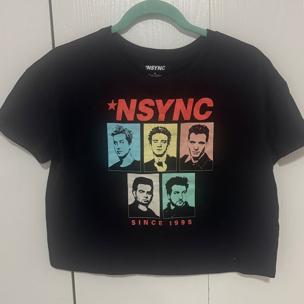 NSYNC Black Graphic Women's Crop Top